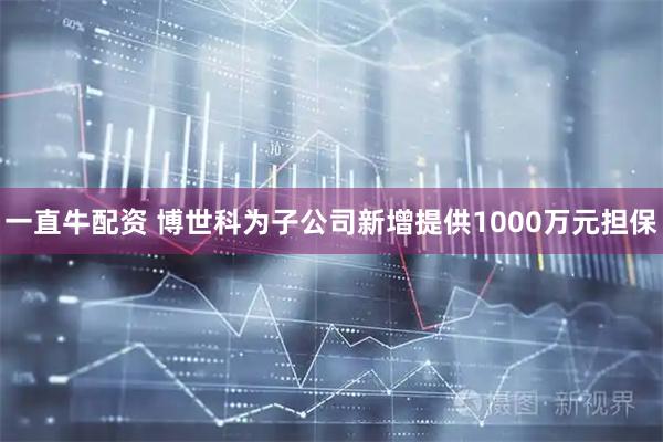 一直牛配资 博世科为子公司新增提供1000万元担保
