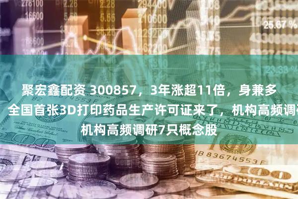 聚宏鑫配资 300857，3年涨超11倍，身兼多重热门题材！全国首张3D打印药品生产许可证来了，机构高频调研7只概念股